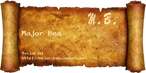 Major Bea névjegykártya